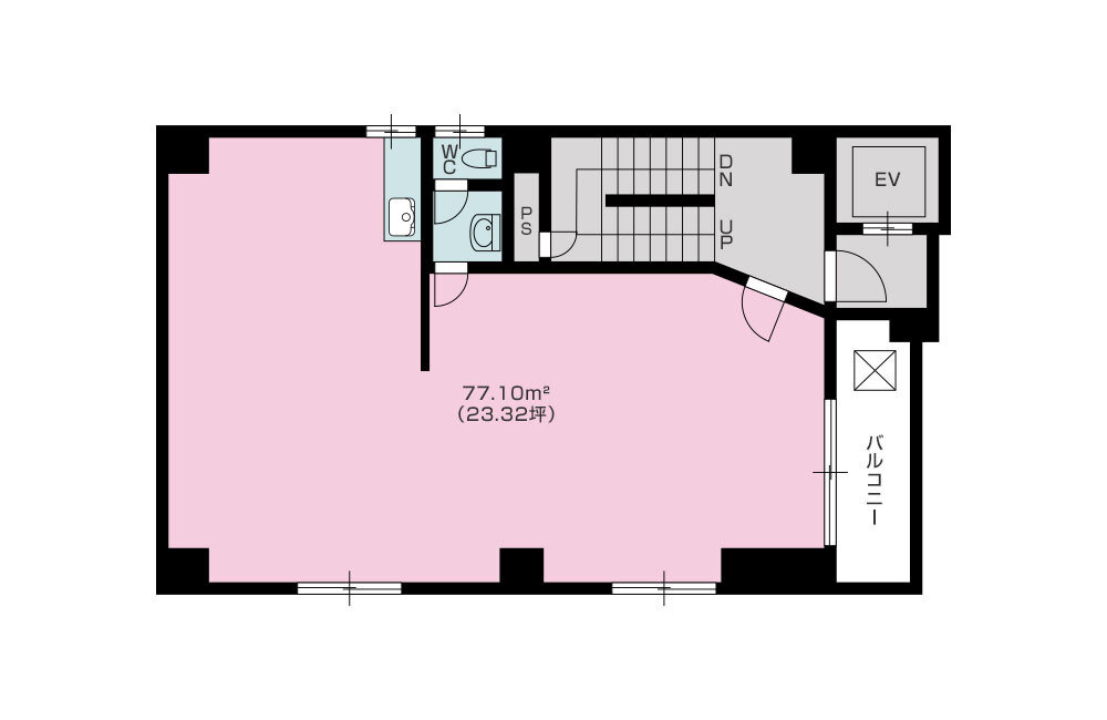 賃貸物件（事業用）沼津市高島町　佐藤ビル　ワンフロア　77.12m²