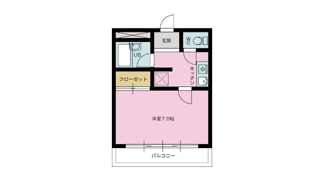 賃貸物件（住居用）ストーンパレスII　1K　24.79m²